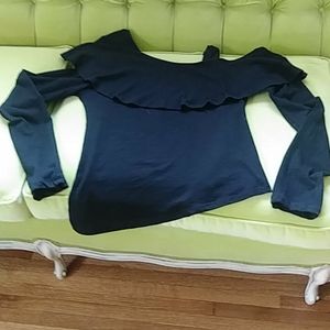 Anthro one shoulder off asymmetrical Top